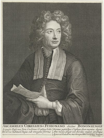 Portrét skladatele a houslisty Arcangela Corelliho od Jacob Folkema