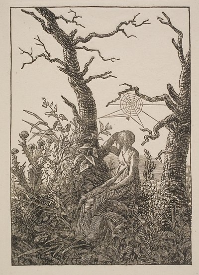 Melancholie. Žena s pavoučí sítí od Jacob Friedrich