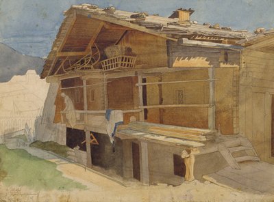 Statek ve výstavbě, 1829 (pero, inkoust a wc na papíře) od Jacob Gensler