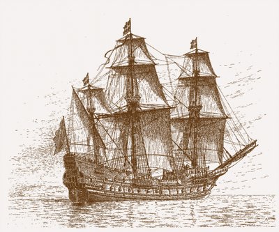 Švédská vlajková loď Mars Makalös před bitvou u Gotland-Öland, 30-31 května 1564, c. 1908 od Jacob Hagg