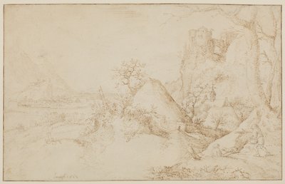Krajina se dvěma sedláky a psem, kolem 1525-69 od Jacob I Savery