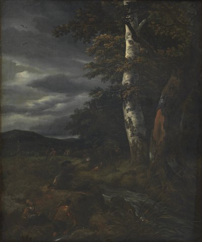 Krajina s loveckou scénou od Jacob van Ruisdael