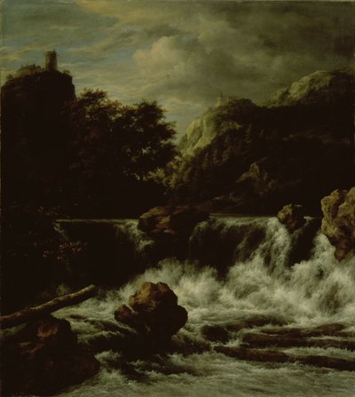 Horská krajina s vodopádem od Jacob van Ruisdael