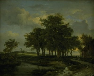 Duby u silnice, večer od Jacob van Ruisdael