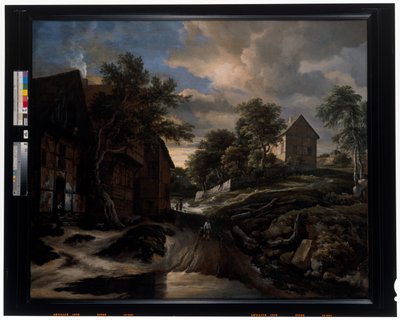 Krajina s hrázděnými domy od Jacob Isaaksz. or Isaacksz. van Ruisdael