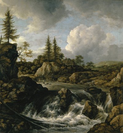 Krajina s vodopádem, c.1660 od Jacob van Ruisdael