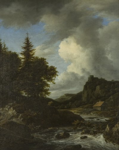 River in Spate, cca 1660 (olej na plátně) od Jacob van Ruisdael