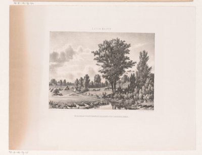 Krajina s krávami a odpočívající pastýř od Jacob Jan van der Maaten