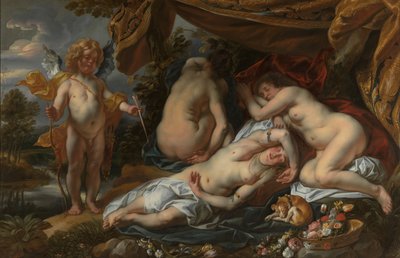Amor a Psyché (olej na plátně) od Jacob Jordaens