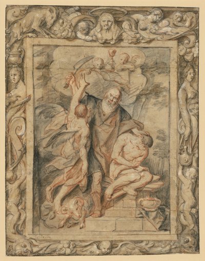 Obětování Izáka (Gen. 22,1-12) ve figurálním lemu od Jacob Jordaens