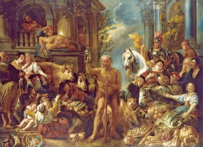 Diogenes hledá čestného muže od Jacob Jordaens