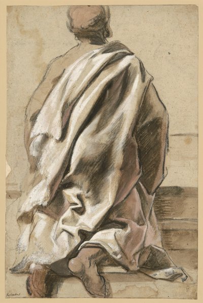 Studie oděvu klečícího apoštola od Jacob Jordaens