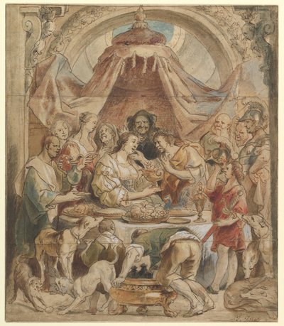 Hostina Antonia a Kleopatry od Jacob Jordaens