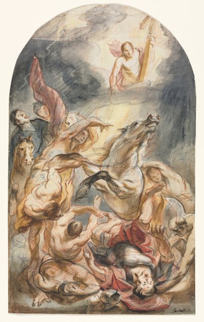 Obrácení Saula s Kristem a křížem od Jacob Jordaens