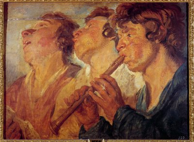 Tři cestující hudebníci Obraz Jacoba Jordaense (1593-1678) (ec.flam.) 17. století Madrid, Prado Museum od Jacob Jordaens
