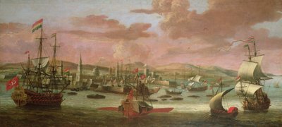 Holandská válka mužů a turecké galéry u Konstantinopole od Jacob Knyff