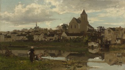 Holandsky: Gezicht op Montigny-sur-Loing Pohled na Montigny-sur-Loing od Jacob Maris