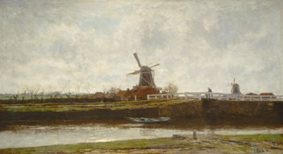 Pohled na mlýn a most na Noordwest Buitensingel v Haagu od Jacob Maris