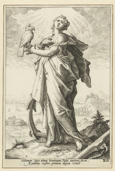 naděje (Spes) Ctnosti (název seriálu) od Jacob Matham (attributed to)