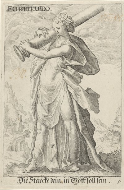 Kracht (síla) Síla (název na předmětu) od Jacob Matham (attributed to)