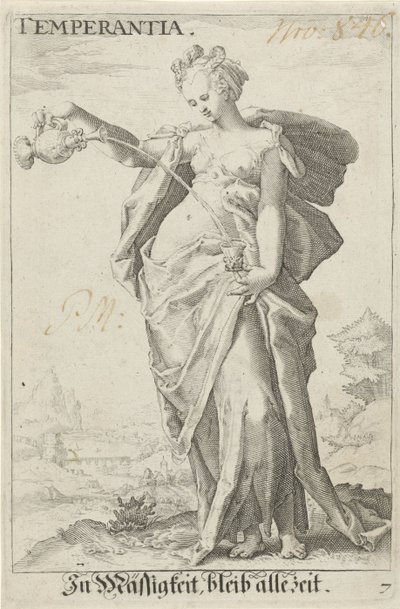 Matigheid (umírněnost) Temperance (název na předmětu) od Jacob Matham (attributed to)