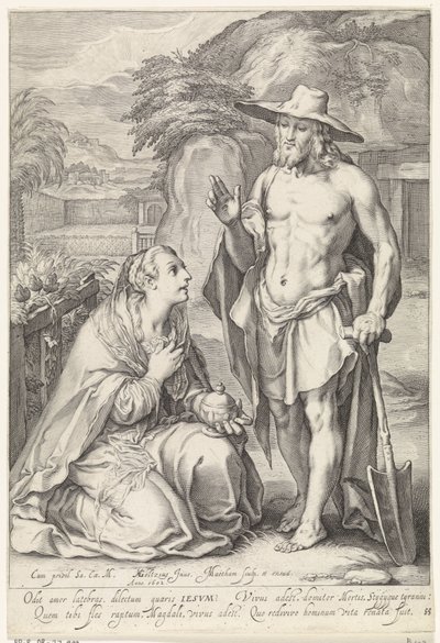 Kristus se zjevuje Marii Magdaleně (Noli me tangere) od Jacob Matham
