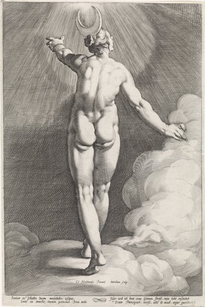 Diana k Lunas Diana v Apollu až Luně v Heliosu (název série) od Jacob Matham