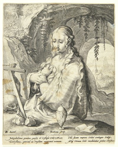 Svatá Marie Magdalena kající od Jacob Matham