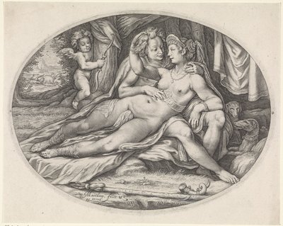 Venuše a Adonis od Jacob Matham