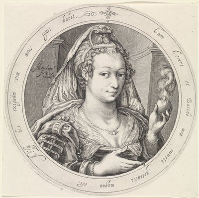 Venuše s hořícím srdcem Venuše, Bacchus a Ceres (název série) od Jacob Matham