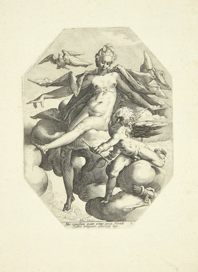 Venuše a Amor od Jacob Matham