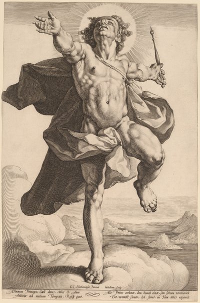 Apollo jako Sol od Jacob Matham, after Cornelis Cornelisz van Haarlem