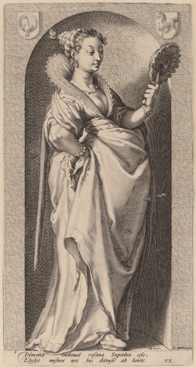 Hrdost od Jacob Matham after Hendrik Goltzius