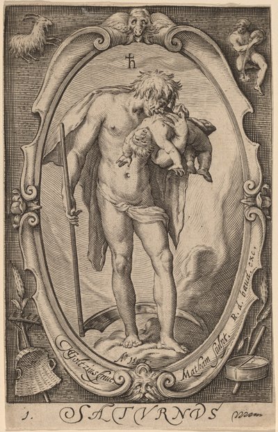 Saturn od Jacob Matham after Hendrik Goltzius