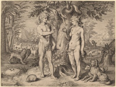 Pád člověka od Jacob Matham, after Hendrik Goltzius
