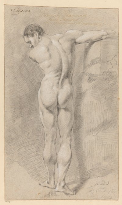 Stojící mužský akt, při pohledu zezadu (1. cena 1768) od Jacob Maurer