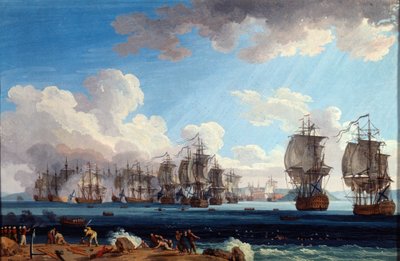 „Námořní bitva u Chesmy dne 5. července 1770“, 18. století. od Jacob Philip Hackert