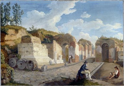 Angličtina:  Brána Herculaneum v Pompejích od Jacob Philipp Hackert