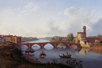 Ponte a Mare v Pise od Jacob Philipp Hackert