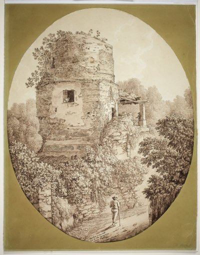 Věž s Man Walking od Jacob Philipp Hackert