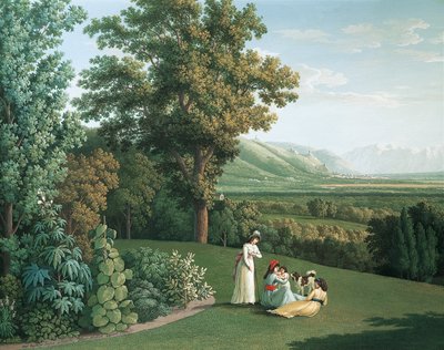 Anglická zahrada u paláce Caserta (olej na plátně) od Jacob Philippe Hackert