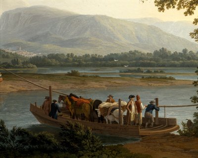 Ferry on Sele, Jacob Philipp Hackert (1737-1807) od Jacob Philippe Hackert