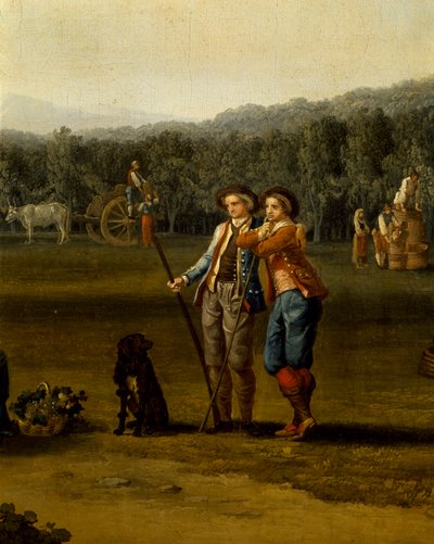 Sklizeň v Carditellu, Jacob Philipp Hackert, detail od Jacob Philippe Hackert