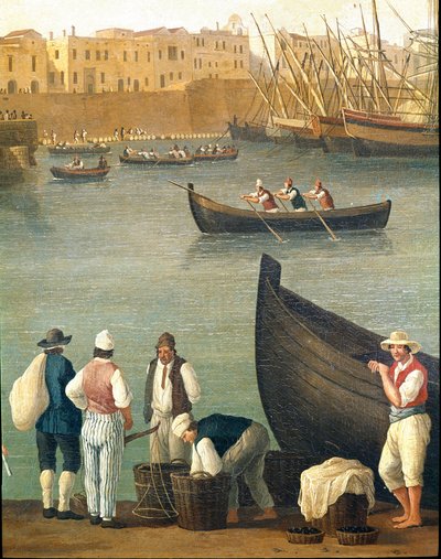 Rybáři slávek z Monopoli, Puglia, Itálie (Rybáři slávek v Monopoli) Malba Jacoba Philippa Hackert dit Hackert d