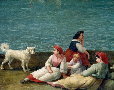 Rolníci z Barletty, Itálie - (rolnické ženy z Barletty) Detailní malba od Jacoba Philippa Hackerta dit Hackert d