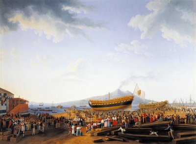 Loděnice Castellammare di Stabia od Jacoba Philippa Hackerta od Jacob Philippe Hackert