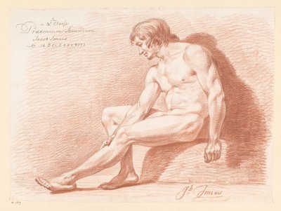 Sedící mužský akt, boční pohled (2. cena 1788) od Jacob Smies