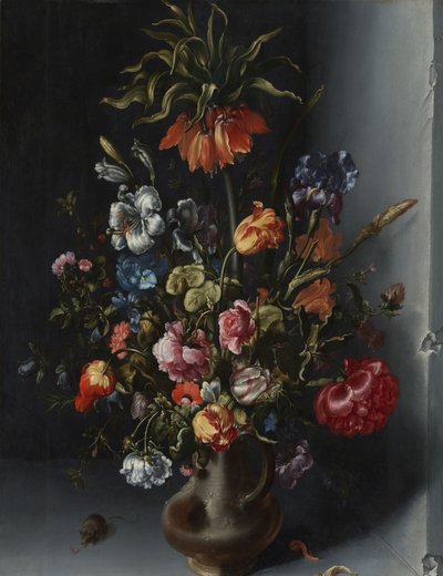 Květinové zátiší s císařskou korunou v kamenném výklenku od Jacob Vosmaer (signed by artist)