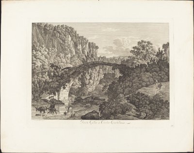 Most Celio v Cività Castellana od Jacob Wilhelm Mechau