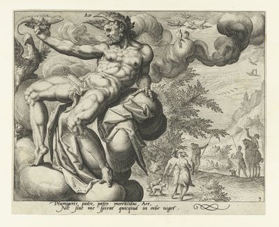 Živel vzduchu Aer (název na objektu) The Four Elements (název série) od Jacob de Gheyn (II) (attributed to)